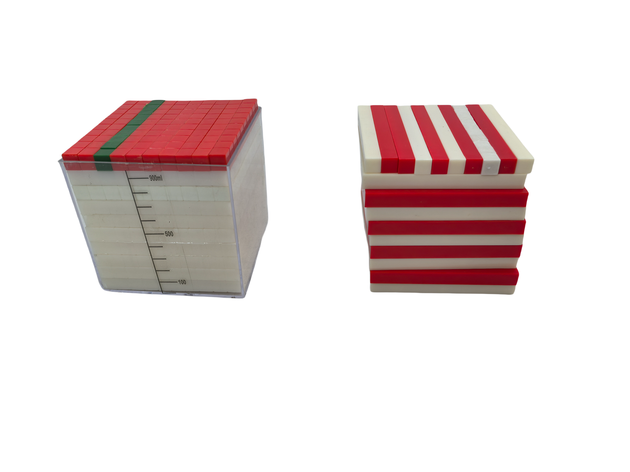 الرياضيات العد اللبنات سنتيمتر مكعب ديسيمترات وحدة سعة الحجم مظاهرة الرياضيات الوسائل التعليمية